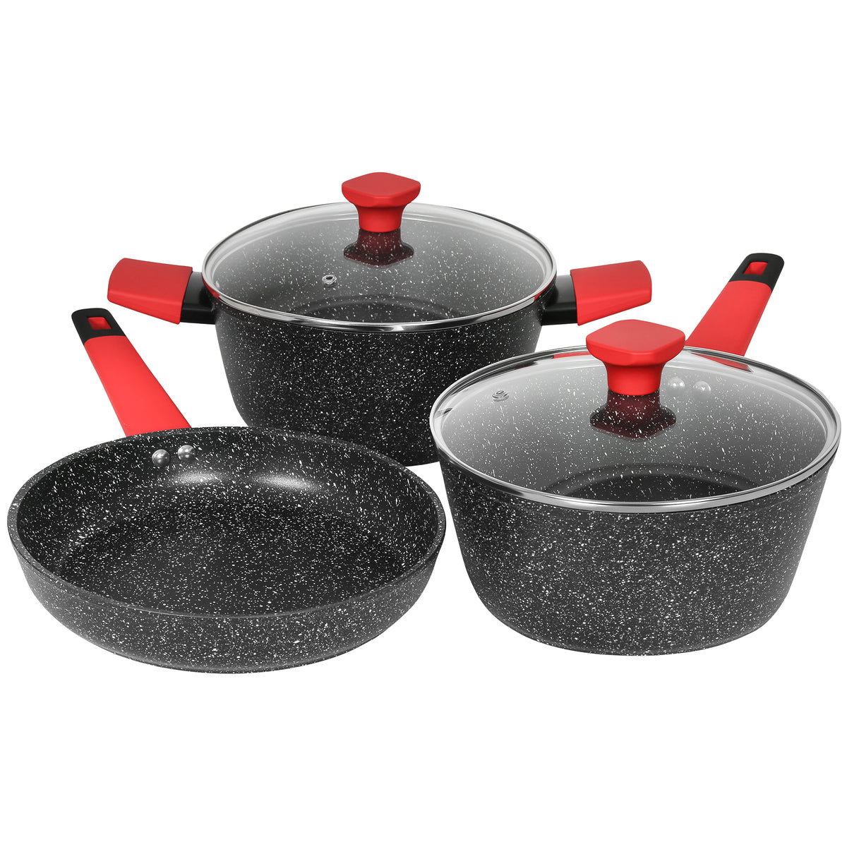 Art of Cooking 3 Quart Granite Saucepan Canyon Red