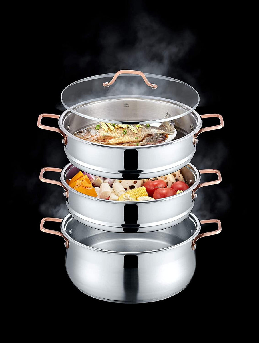 Concord Stainless Steel Stock Pot w/ Steamer Basket - Cookware great f –  HowdyBrewer