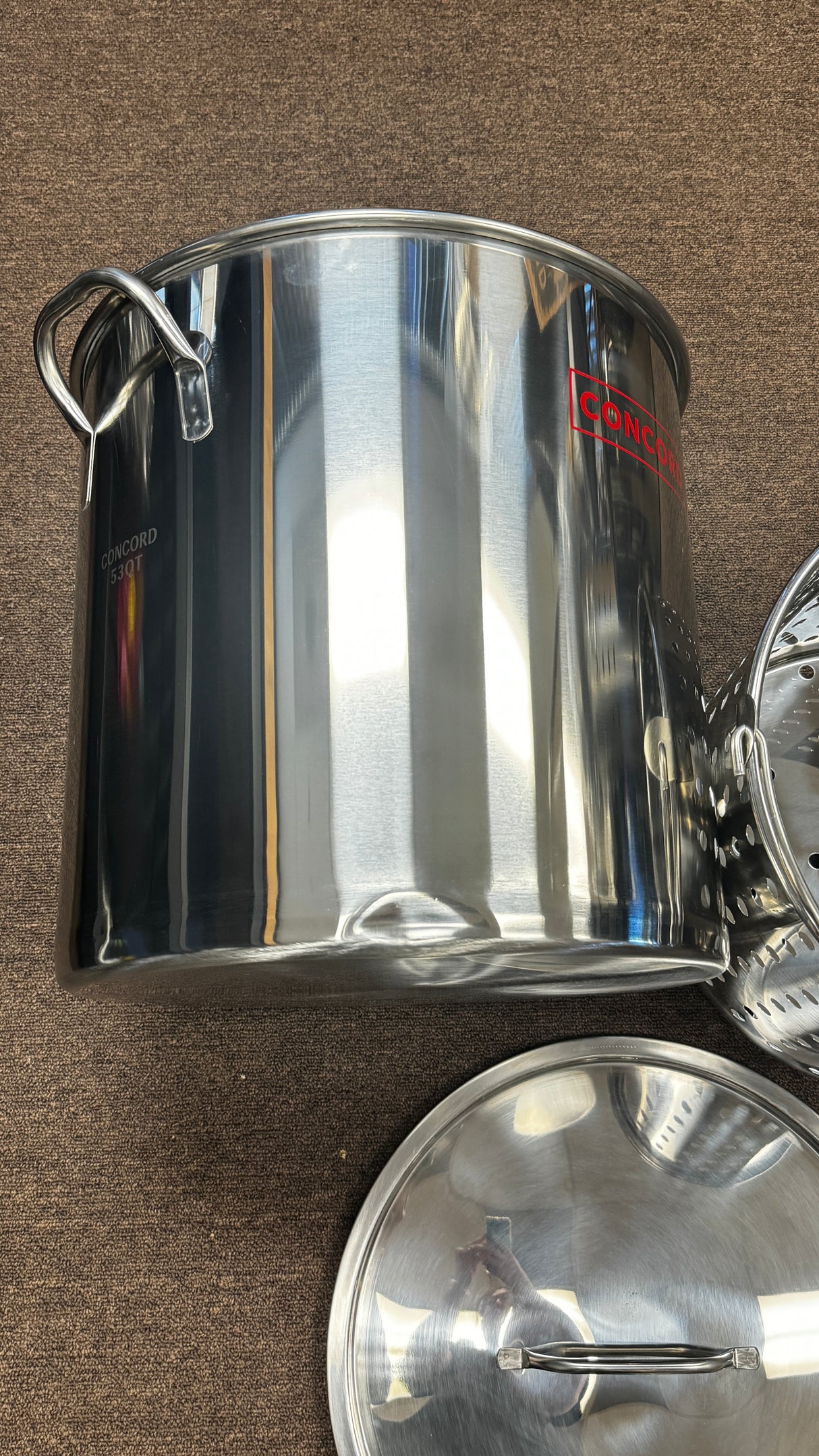 Sold As-Is: S-Series Stainless Steel Stock Pot with Steamer Basket (53QT) - Damaged