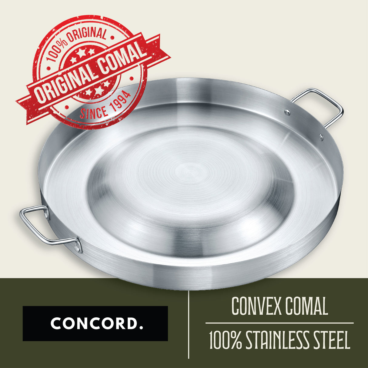 21.25" Stainless Steel Convexed Comal