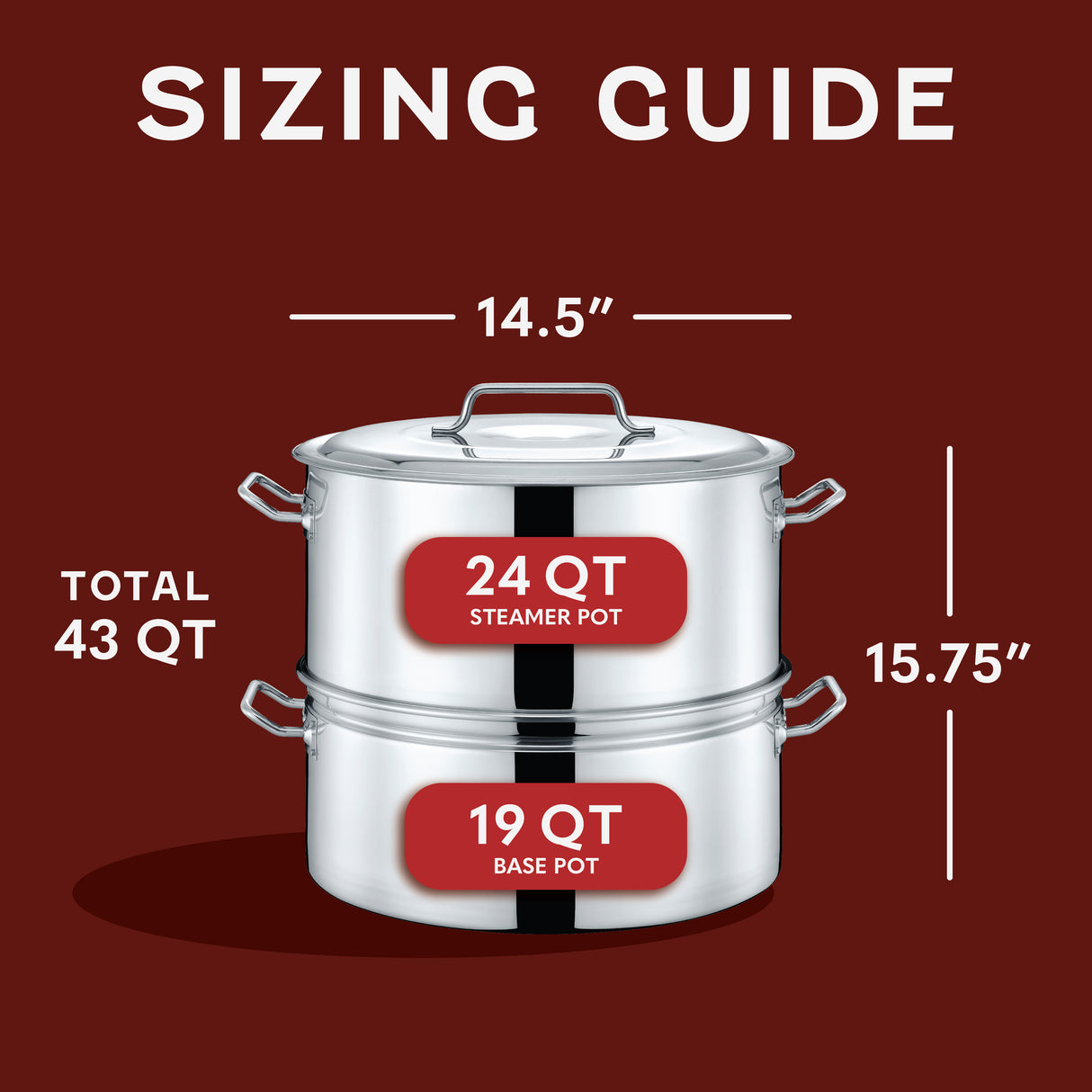 Stainless Steel Stock Pot Steamer and Braiser Combo