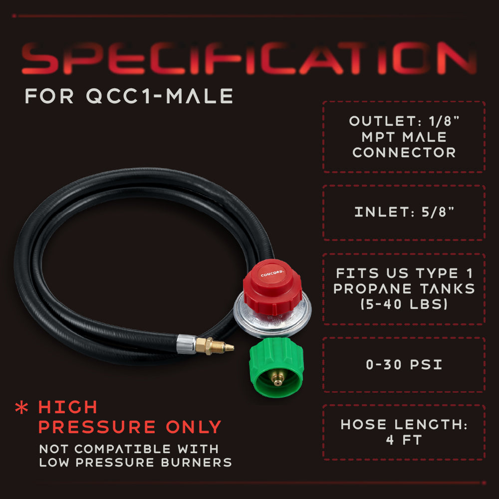 4 ft Regulator Hose (0-30 PSI)