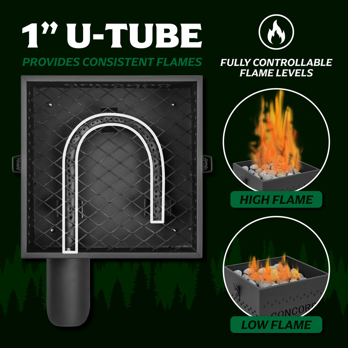 Dragon's Breath outdoor portable fire pit flame information