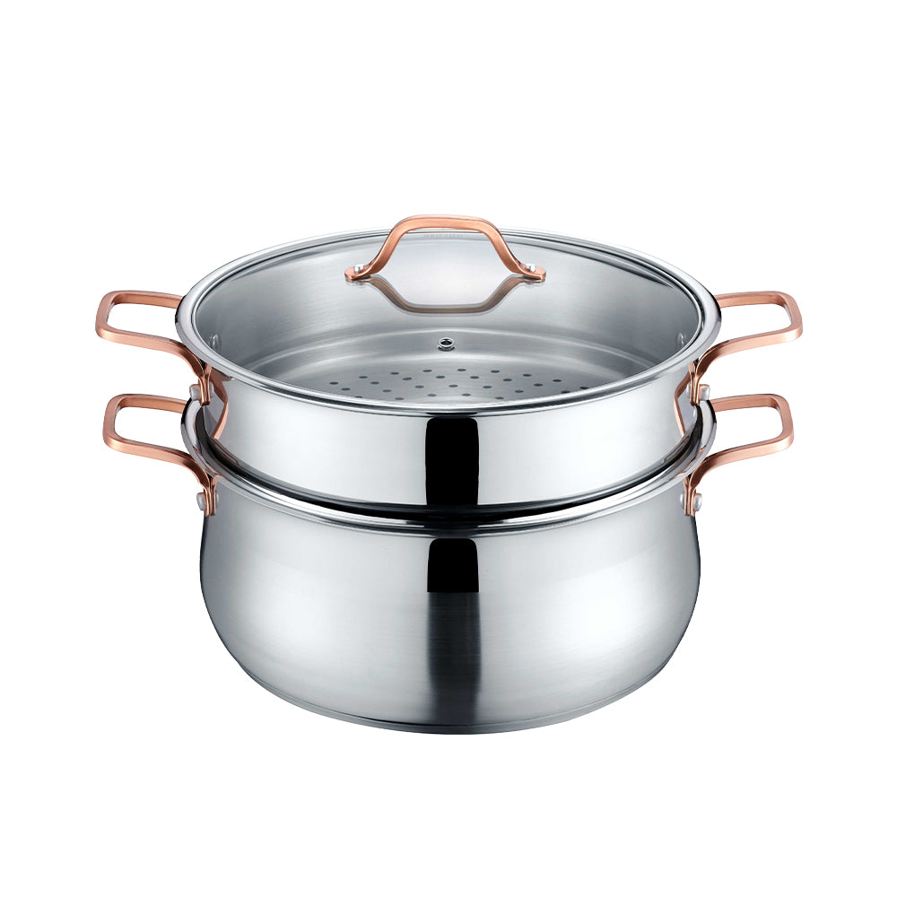 2 Tier Steamer With Rose Gold Handles