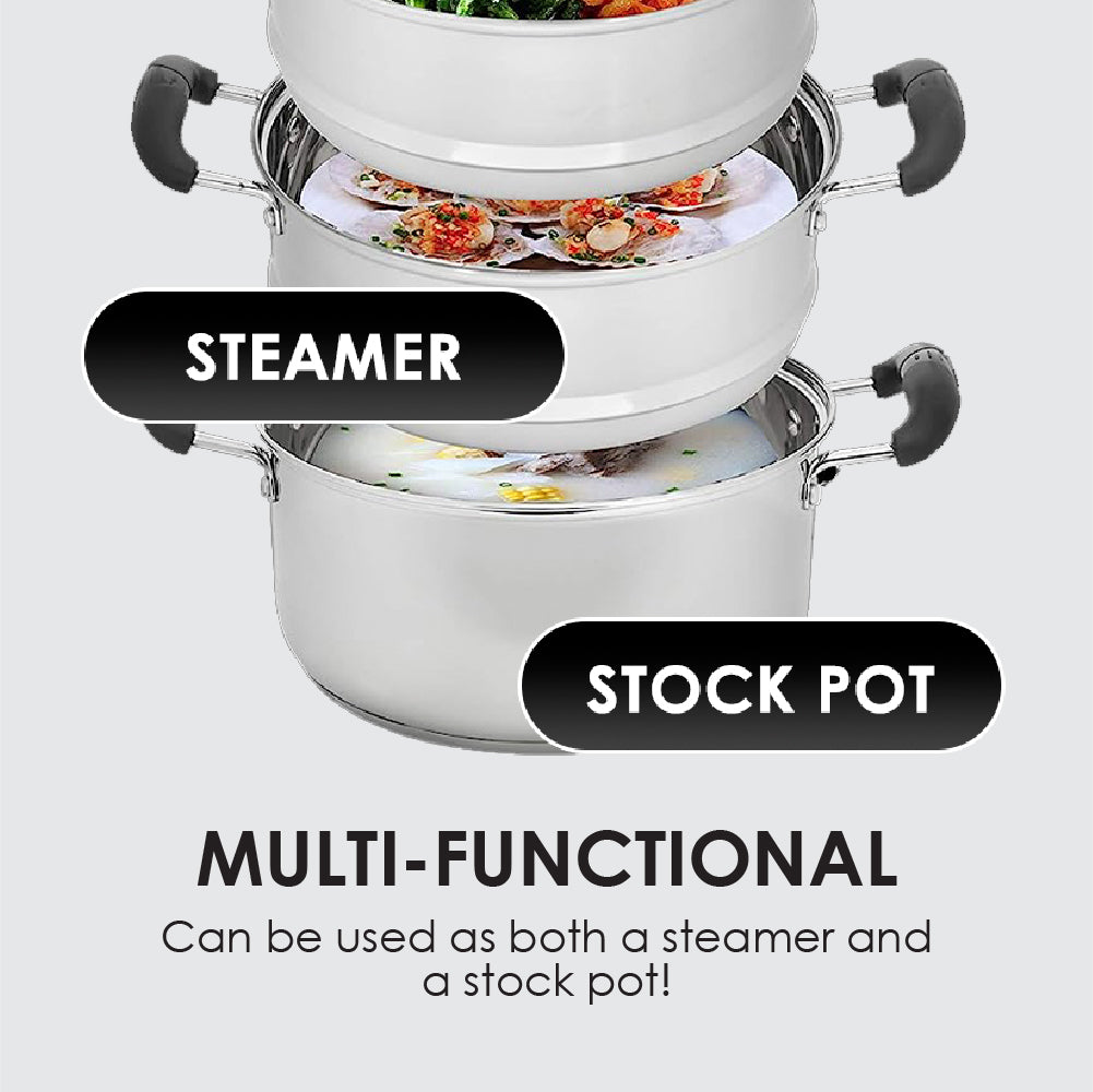 10" Stainless Steel 3 Tier Steamer
