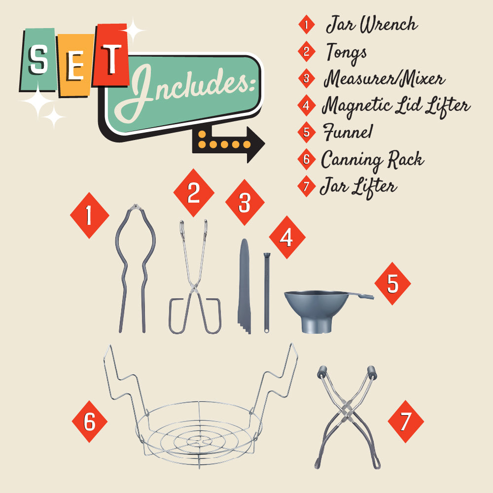 7 PCS Premium Stainless Steel Canning Starter Kit