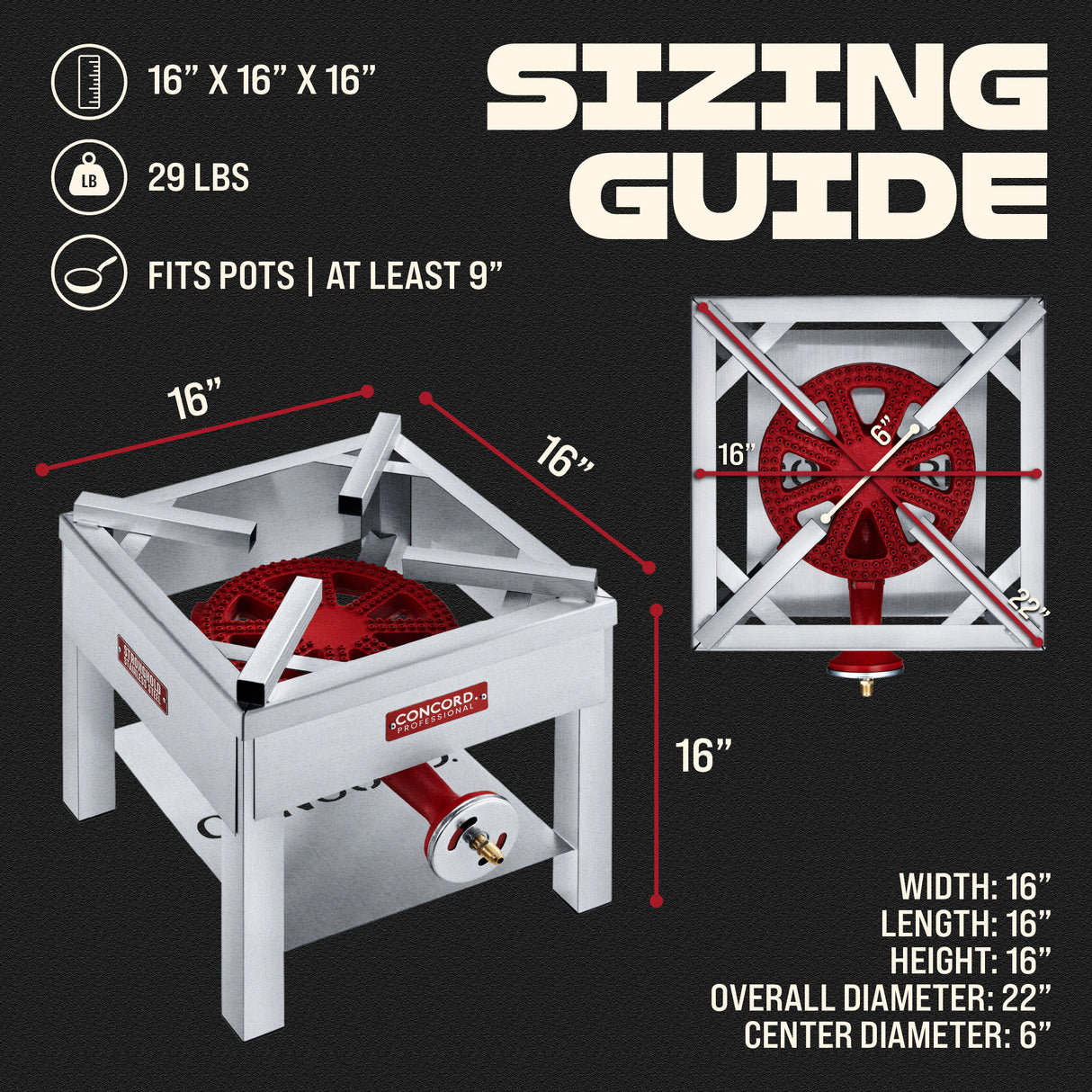 Stainless Steel Stronghold Outdoor Propane Burner (16")