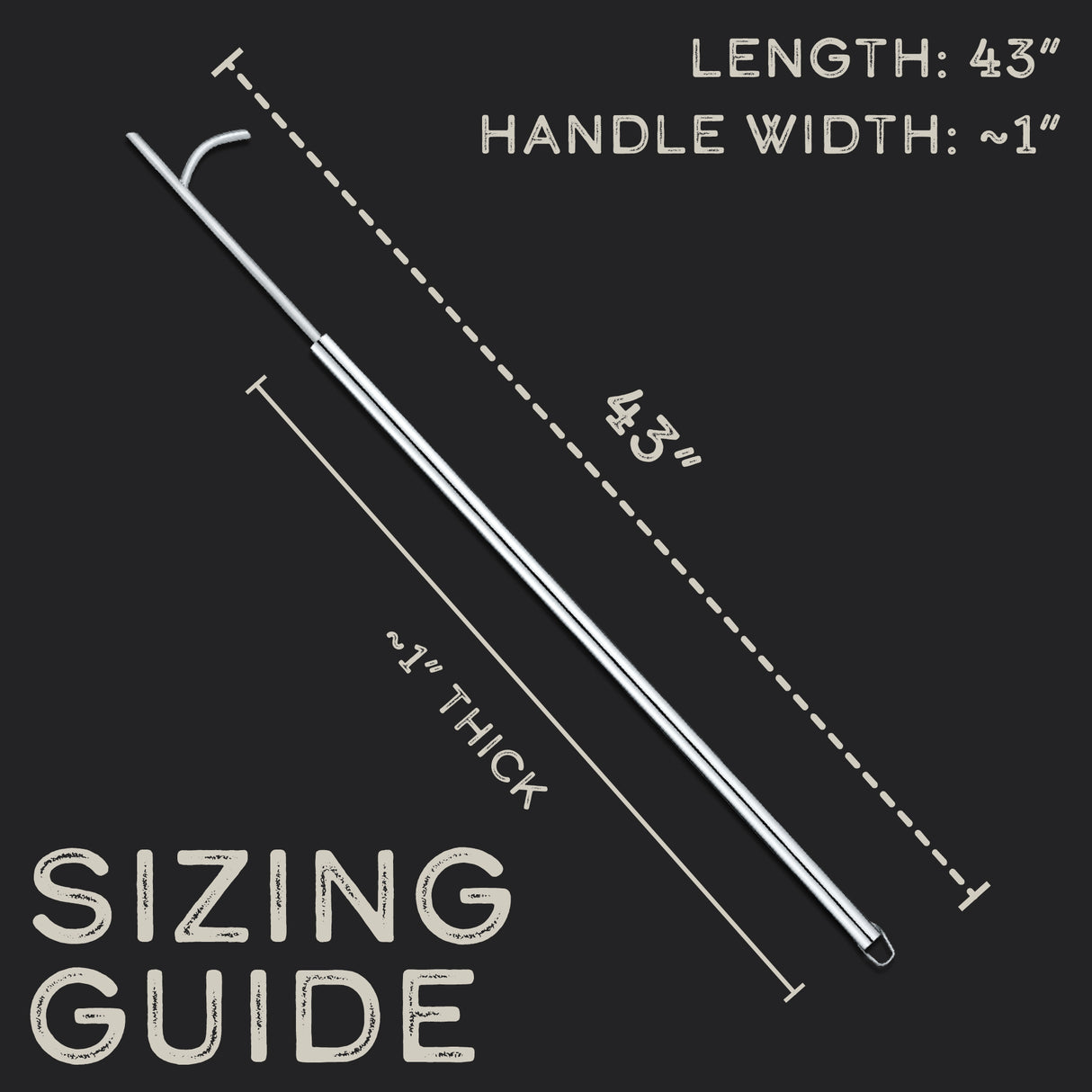 43" Stainless Steel Fire Poker