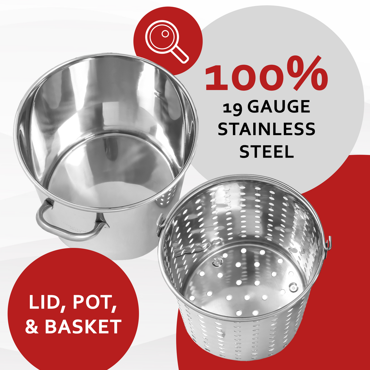 Stainless Steel Stock Pot w/ Basket
