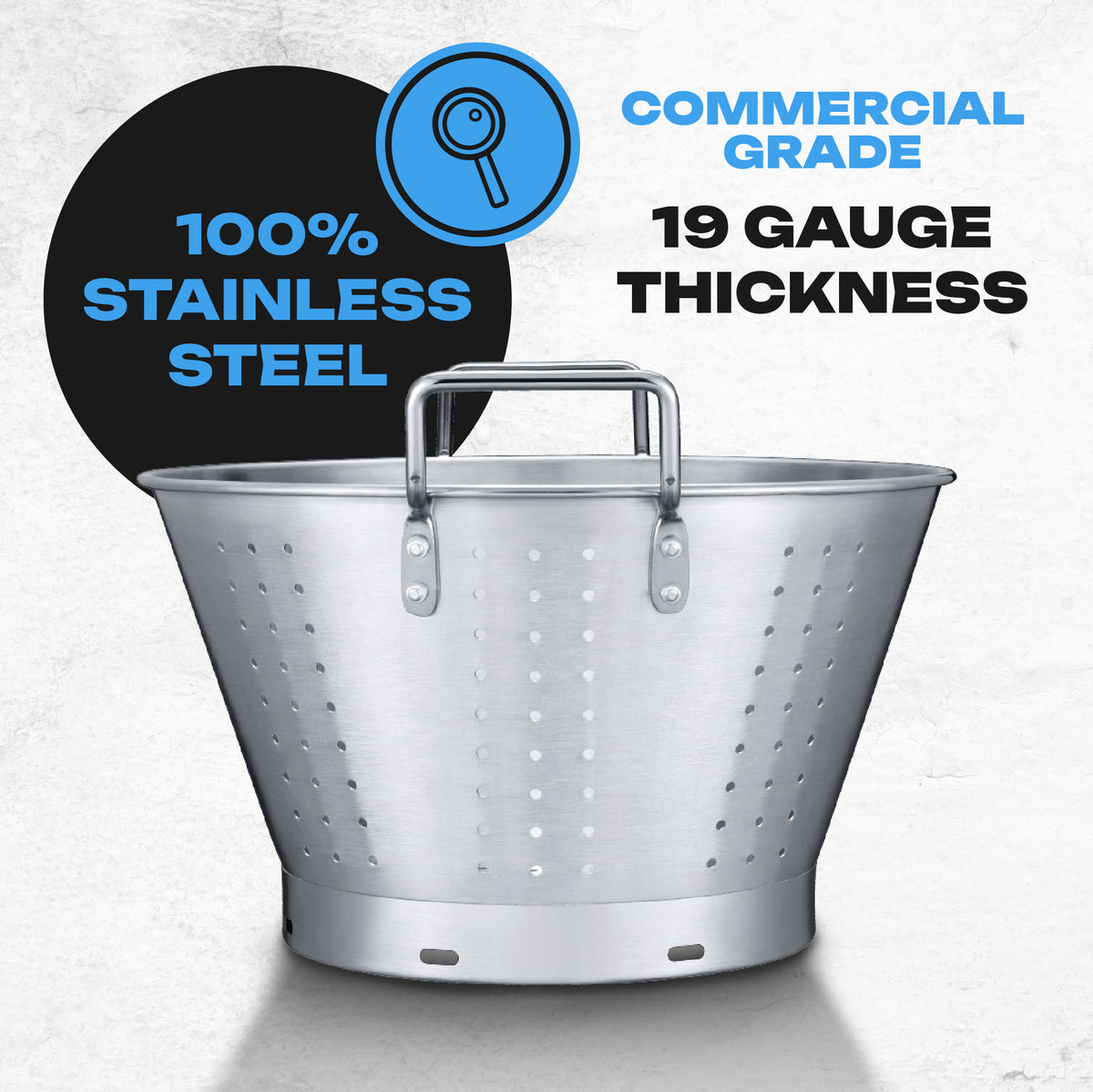 Stainless Steel Large Commercial Grade Colander