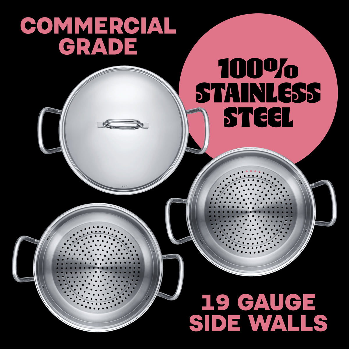Muchos Tamales Stainless Steel XL Steamer Pot