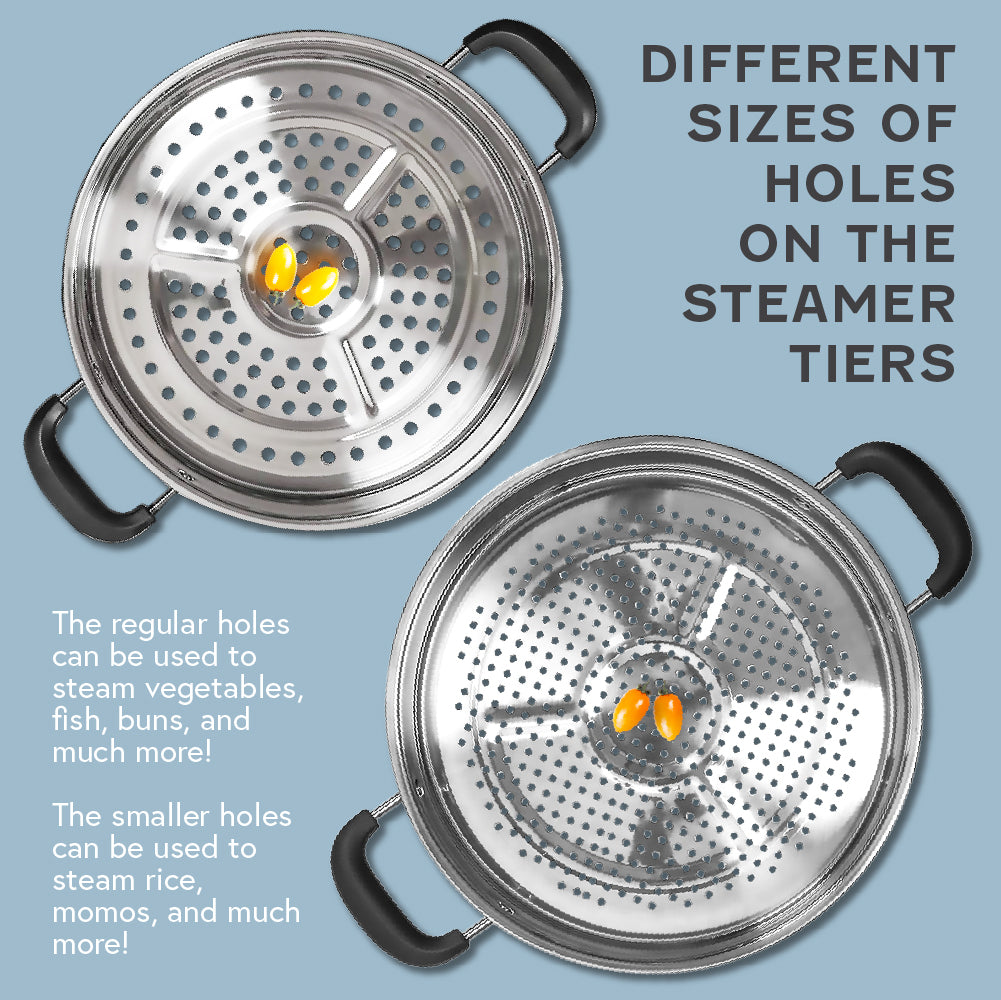 Stainless Steel 3 Tier Steamer Pot (30cm)