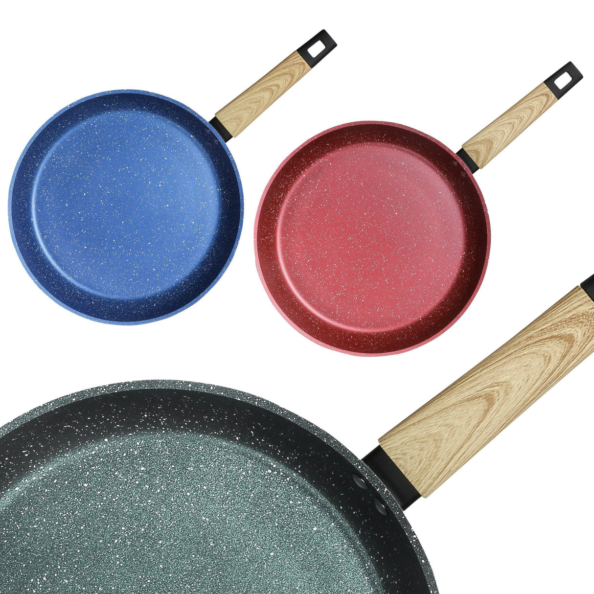 Art of Cooking 12" Granite Nonstick Frying Pan (Canyon Red, Ocean Blue, Forest Green) - Concord Cookware Inc