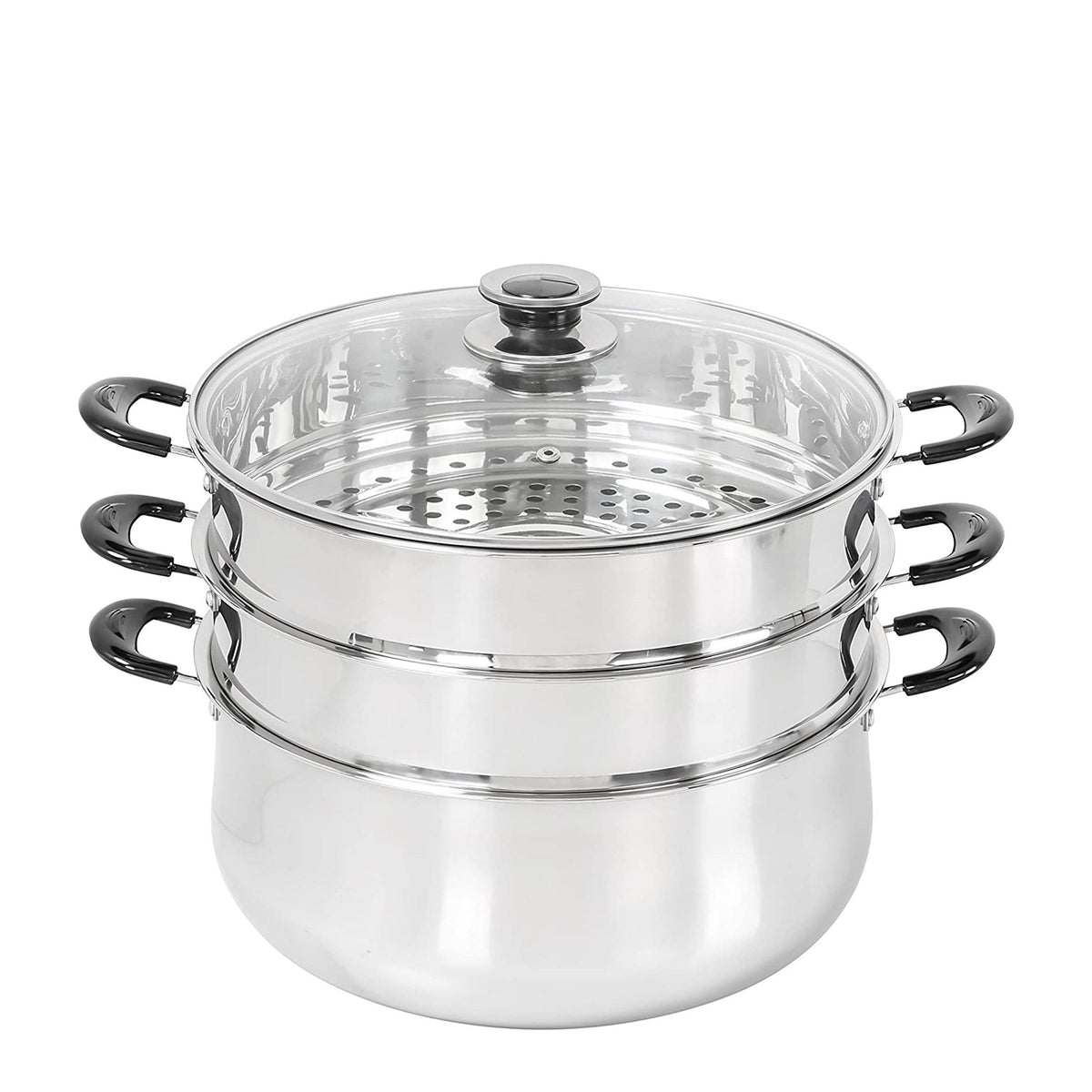 Stainless Steel 3 Tier Steamer Pot 30cm – Concord Cookware Inc