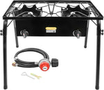 Double Burner Outdoor Stand Stove Cooker w/ Regulator Brewing Supply - Concord Cookware Inc