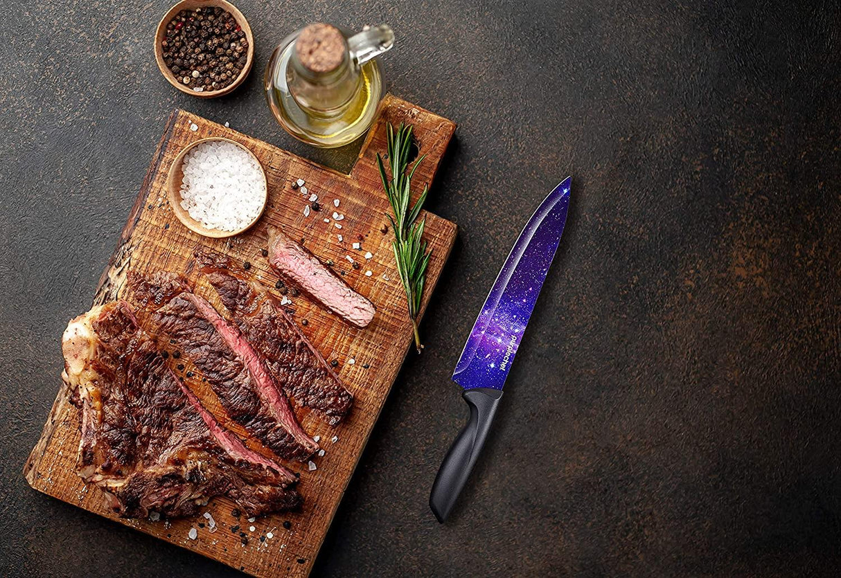 10 Pieces Purple Galaxy Kitchen Knives Set - Concord Cookware Inc