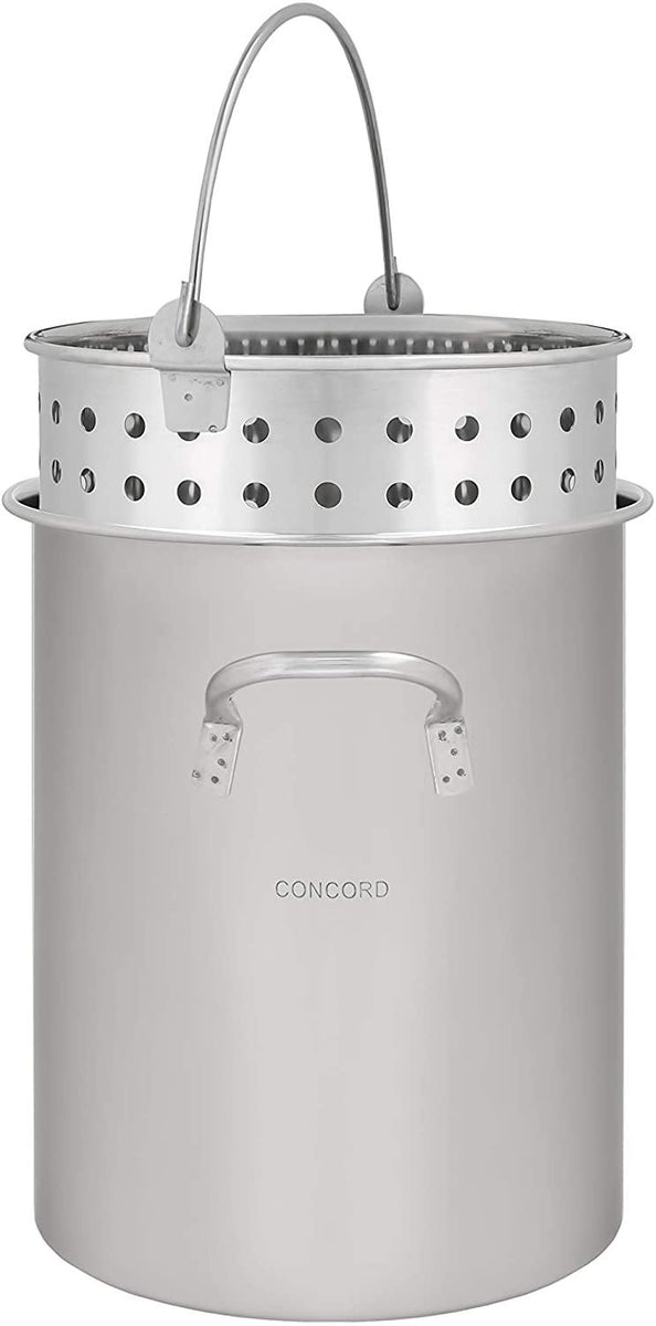 CONCORD Extra Large Outdoor Stainless Steel Stock Pot Steamer and