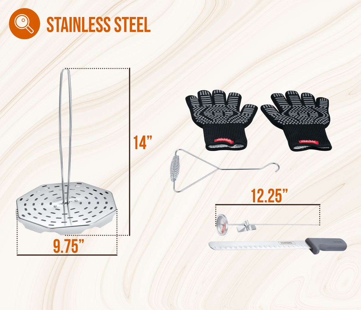 6 PCS Stainless Steel Turkey Fryer Kit