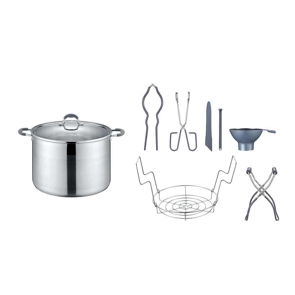 HOMKULA 9-Piece Canning Supplies, Includes 20 Quart Canning Pot with Rack  and Lid & 6-Piece Canning Starter Kit/Canning Tools. (Water Bath Canner for  Glass Top Stove): Buy Online at Best Price in