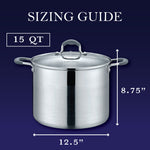 Stainless Steel Stock Pot with Glass Lid