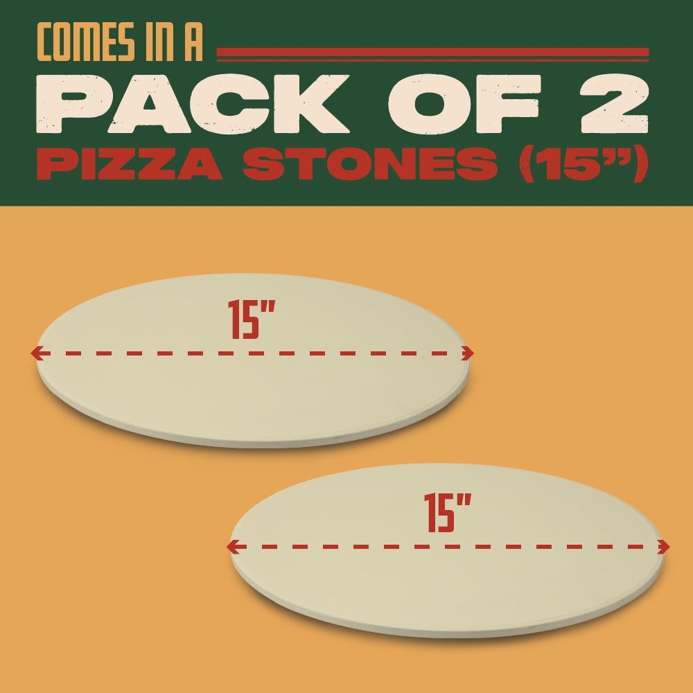 15" Round Pizza Stone (2 Pack)