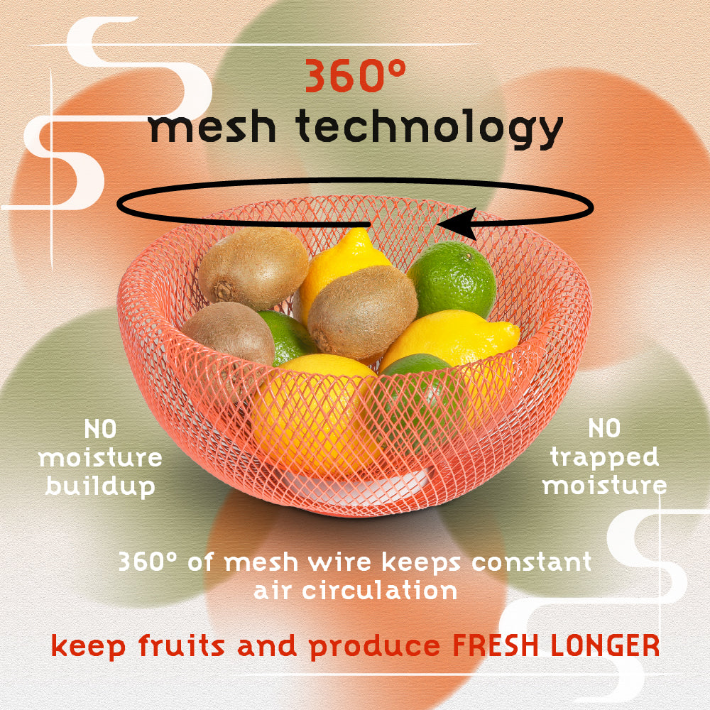 Concord Kyoto Series fruit basket holding fruits showcasing the 360 degree mesh technology