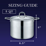 Stainless Steel Stock Pot with Glass Lid