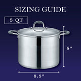 Stainless Steel Stock Pot with Glass Lid