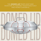 Concord comal lid is dome shaped, trapping moisture in