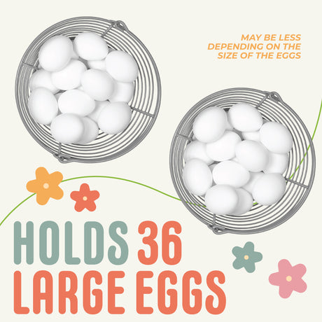 Concord egg basket holds up to 36 large eggs per basket
