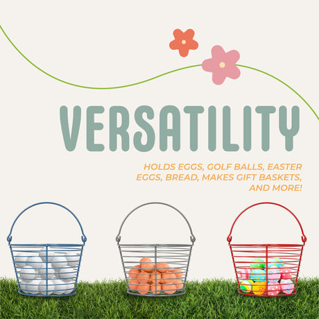 Concord egg baskets are very versatile, able to hold eggs, golf balls, easter eggs, and more