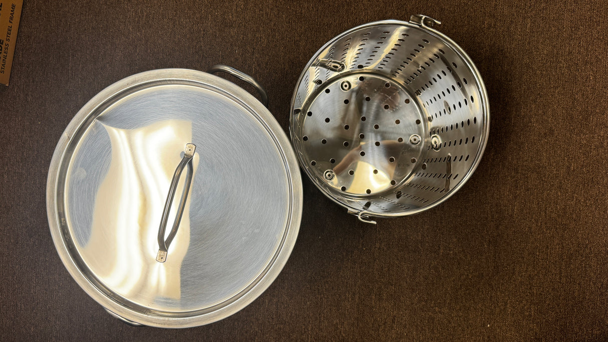 Sold As-Is: E-Series Stock Pot with Basket (42QT) - Damaged