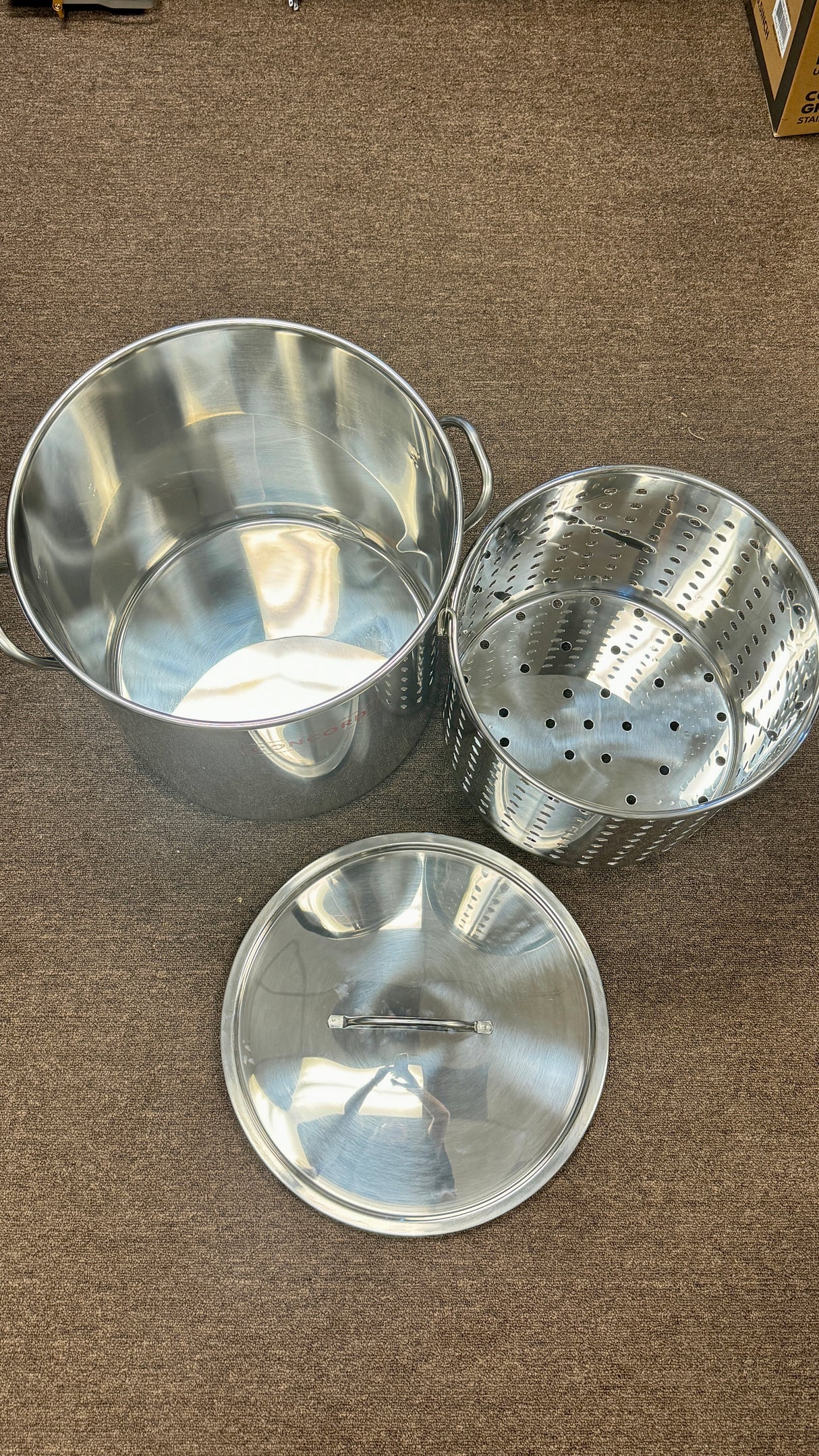 Sold As-Is: S-Series Stainless Steel Stock Pot with Steamer Basket (53QT) - Damaged