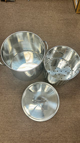 Sold As-Is: S-Series Stainless Steel Stock Pot with Steamer Basket (53QT) - Damaged