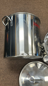 Sold As-Is: S-Series Stainless Steel Stock Pot with Steamer Basket (53QT) - Damaged