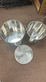Sold As-Is: E-Series Stainless Steel Stock Pot with Basket (36QT) - Damaged