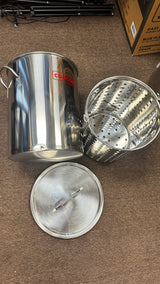 Sold As-Is: E-Series Stainless Steel Stock Pot with Basket (36QT) - Damaged