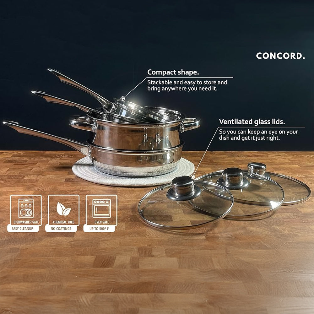 7 PCS Stainless Steel Cookware Set