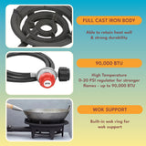 21.25" Convexed Comal + Stand + Burner Bundle