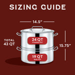 Stainless Steel Stock Pot Steamer and Braiser Combo