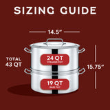 Stainless Steel Stock Pot Steamer and Braiser Combo