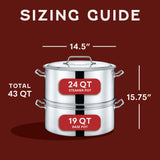 Stainless Steel Stock Pot Steamer and Braiser Combo