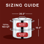 Stainless Steel Stock Pot Steamer and Braiser Combo