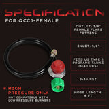 4 ft Regulator Hose (0-30 PSI)