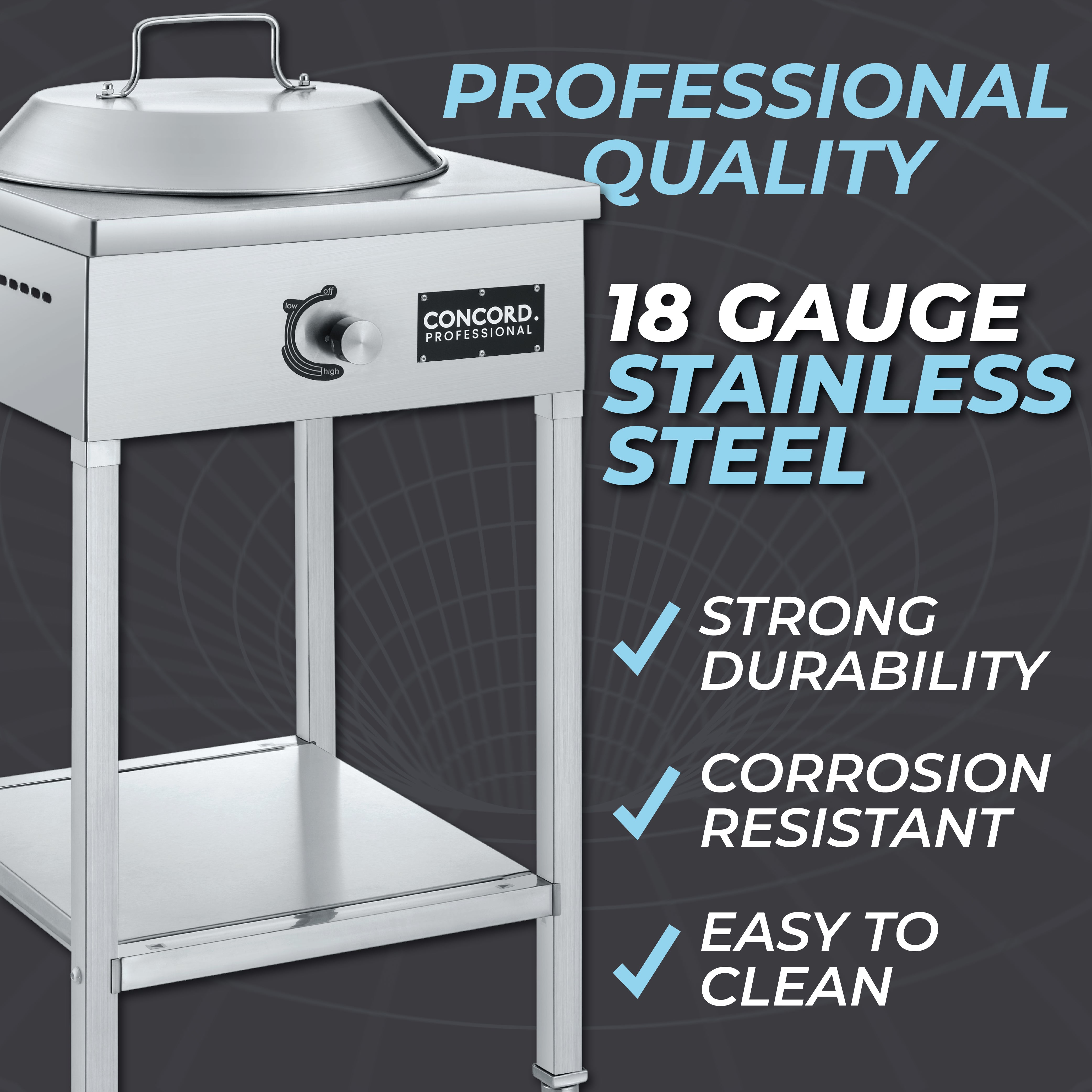 Professional Stainless Steel Wok Vortex Burner – Concord Cookware Inc