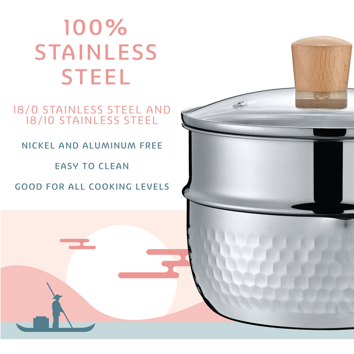 2 QT Yukihira Pan with Steamer