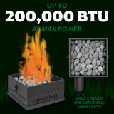 Dragon's Breath portable outdoor fire pit max BTU 