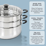 Stainless Steel 3 Tier Steamer Pot (30cm)