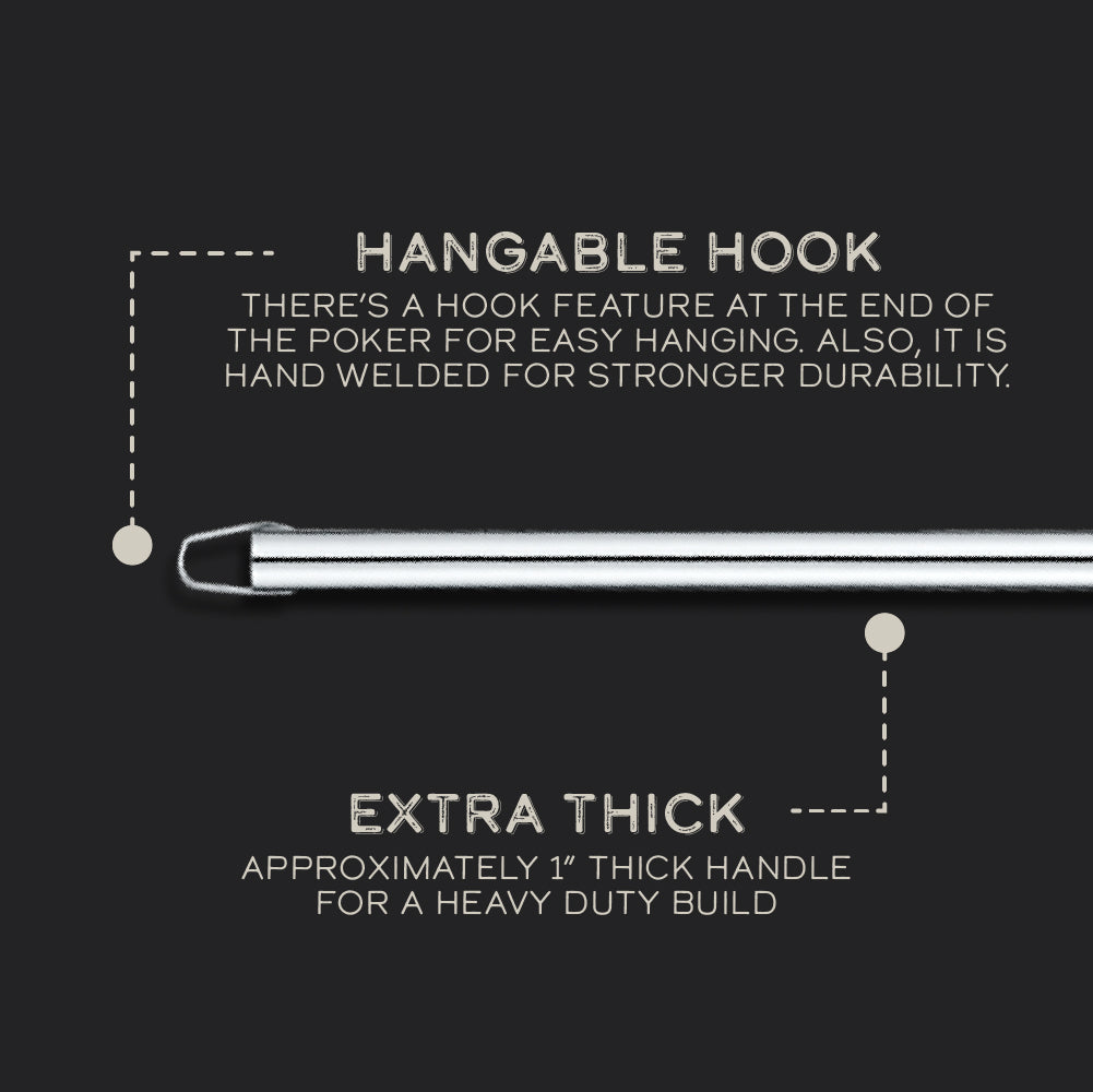 43" Stainless Steel Fire Poker