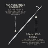 43" Stainless Steel Fire Poker